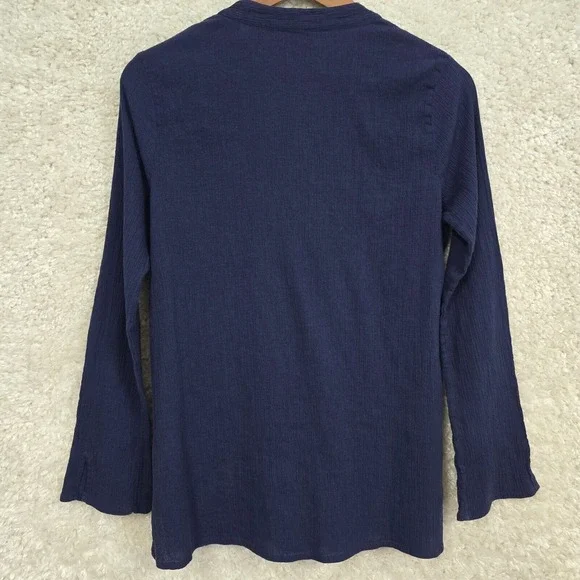 Lilly Pulitzer Womens Embroidered Gauzy Tunic‎ Shirt Size M Long Sleeve Resort - Picture 8 of 12